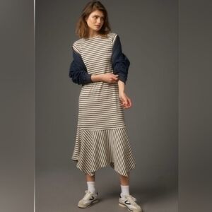 Anthropologie Daily Practice | Striped Dress | Black and White | Medium
